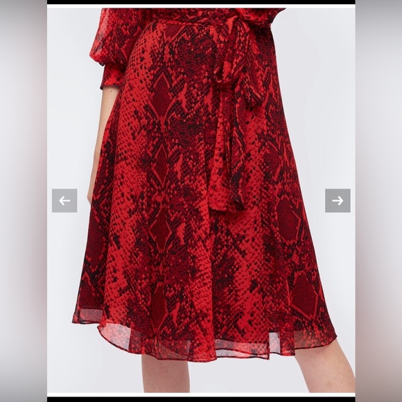 Diane Von Furstenberg DVF Adele Dress snake print carmine red - New with tags - Picture 10 of 11